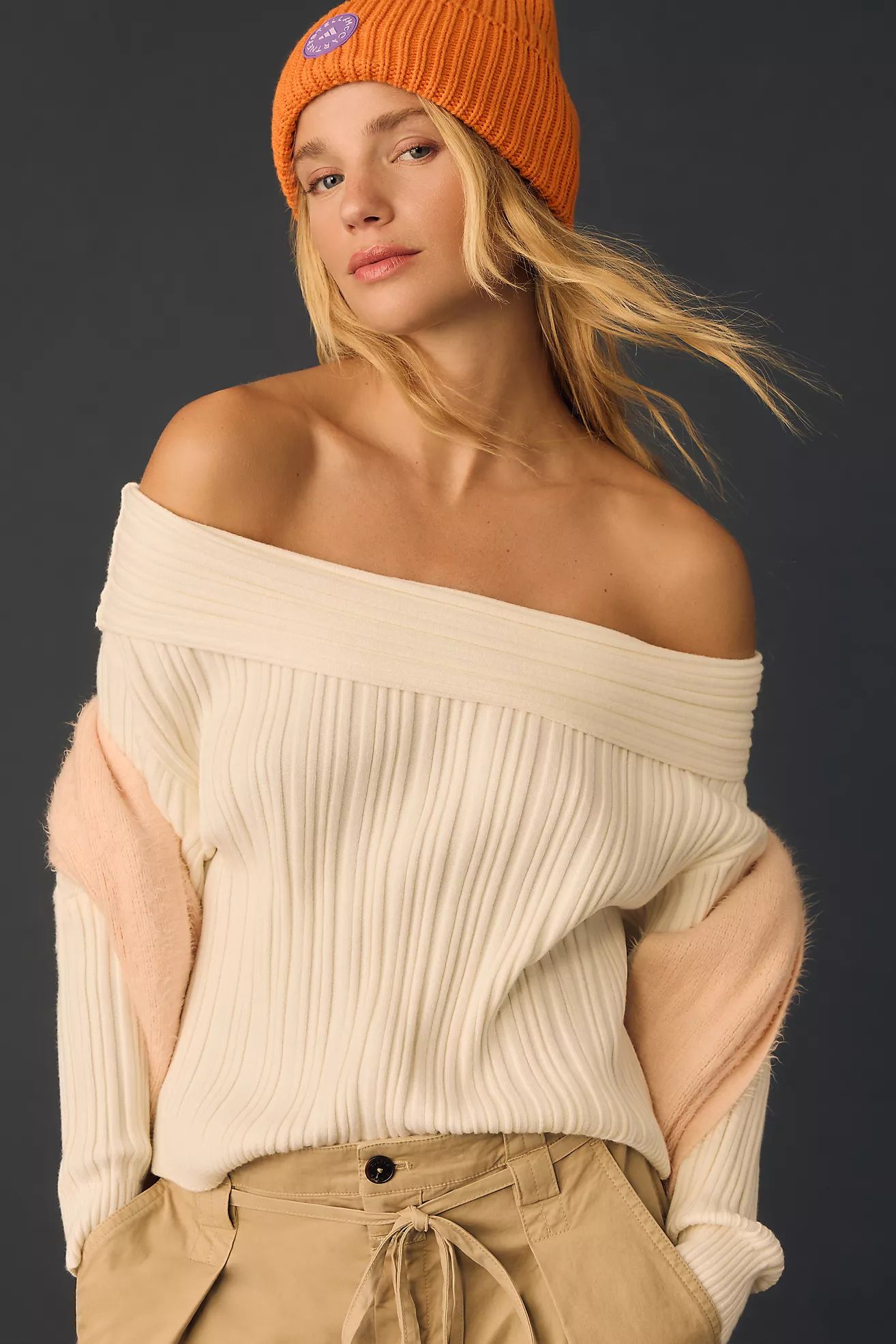 By Anthropologie Off-The-Shoulder Ribbed Sweater | Anthropologie (US)