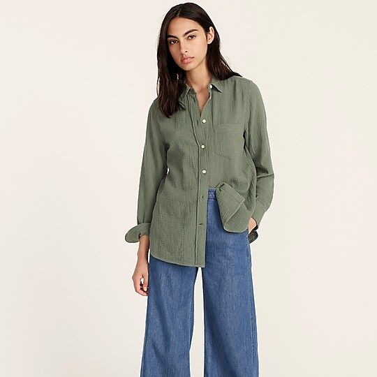 Classic-fit cozy gauze shirt | J.Crew US