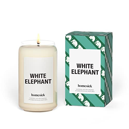Homesick Scented Candles for Home (White Elephant) - 13.75 oz Long-Lasting Soy Wax Blend Jar Candle Gifts for Women & Men, 60-80 Hours Burn Time - Notes of Candied Orange, Champagne & Sparkling Cassis | Amazon (US)