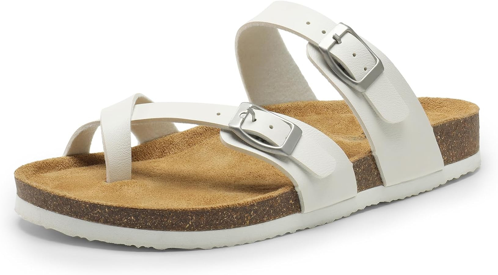 DREAM PAIRS Women's Thong Slide Sandals with Cork Footbed Open Toe Adjustable Slip On Slippers Co... | Amazon (US)