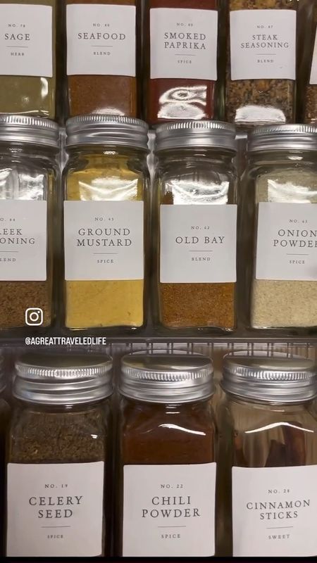 Declutter your spice drawer with these expandable clear acrylic risers and clear glass spice jars with labels. 

#declutter #clean #organize #organizedhome #modernfarmhouse #cleanhome #kitchen #kitchenhack #organization

#LTKfamily #LTKFind #LTKhome