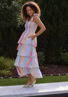 Crown & Ivy™ Sewing Down South x Crown & Ivy™ Rachel Tiered Maxi Dress with Ties | Belk