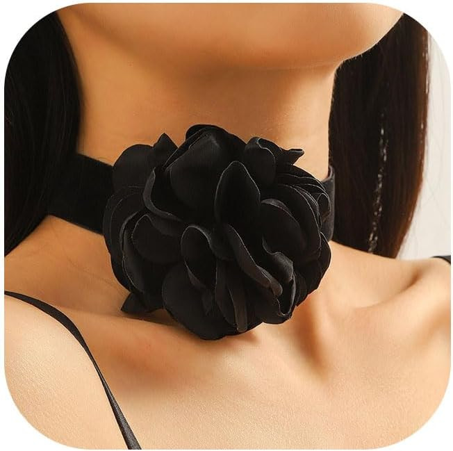 Flower Choker Necklace for Women Vintage Rose Flower Necklace Velvet Ribbon Camellia Floral Choke... | Amazon (US)