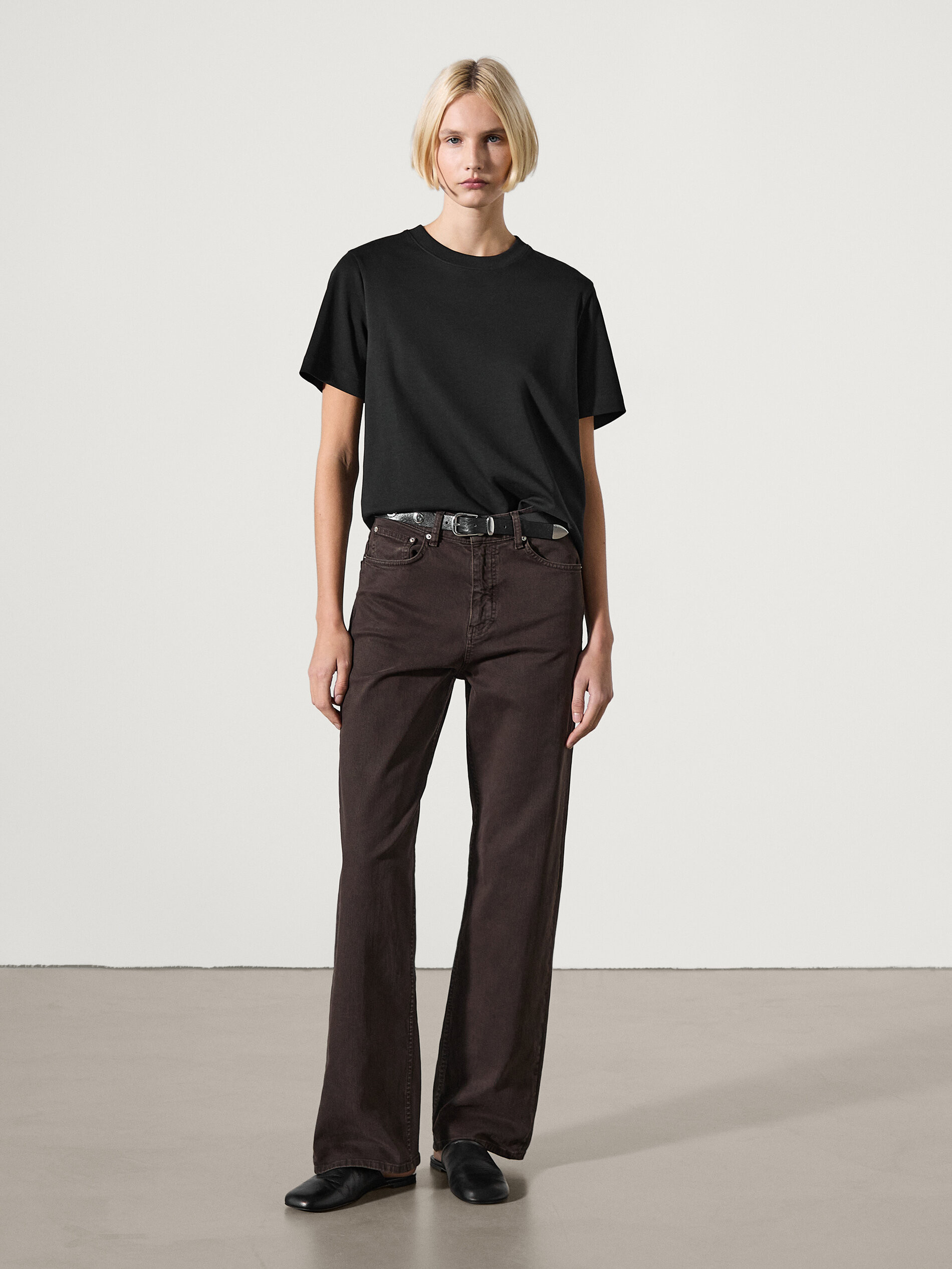 100% cotton short-sleeved T-shirt | Massimo Dutti US
