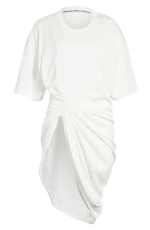 Alexander Wang Drape Front Cotton Top in Off White at Nordstrom, Size Medium | Nordstrom