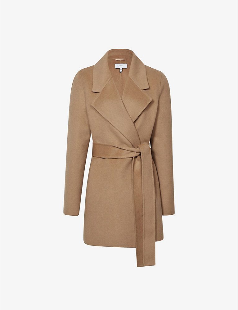 Amalia belted short wool and recycled polyester-blend coat | Selfridges