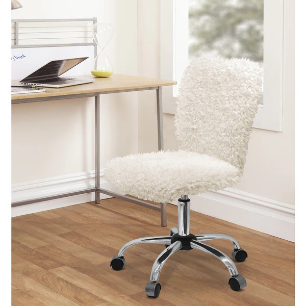 Silver Orchid Kelly Faux Fur Task Chair | Bed Bath & Beyond