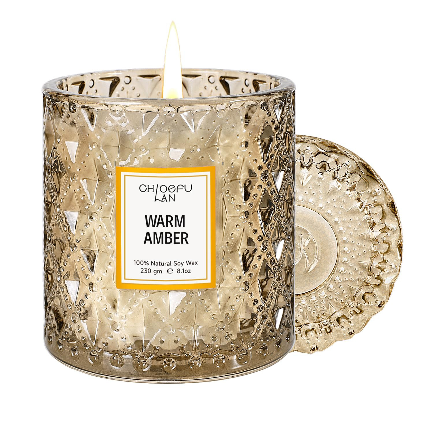 Chloefu LAN Amber Candles, Luxury Candle for Home Scented, Long Burning Time, Holiday Gifts, All ... | Amazon (US)