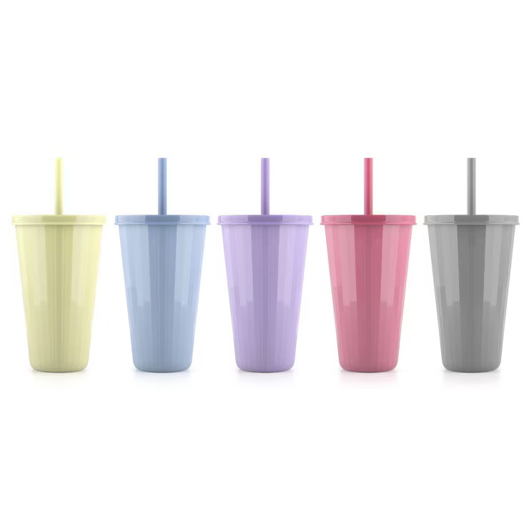 Ello 24oz 5pk Chameleon Color Changing Tumblers with Straws | Target