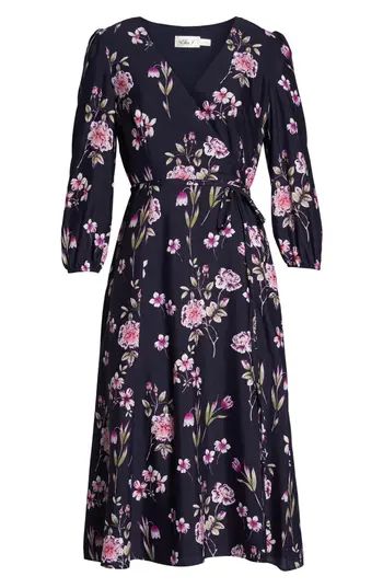 Women's Eliza J Floral Print Wrap Dress | Nordstrom