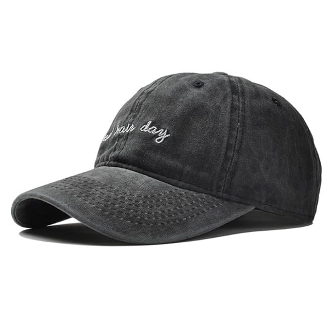 Vintage Distressed Bad-Hair-Day-Embroidery Baseball-Cap Dad-Hat - Unisex Washed Cotton Hat | Amazon (US)