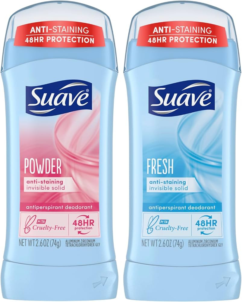 Suave Deodorant Antiperspirant for Women, Variety Pack – Powder + Fresh, Invisible Solid, 48H P... | Amazon (US)