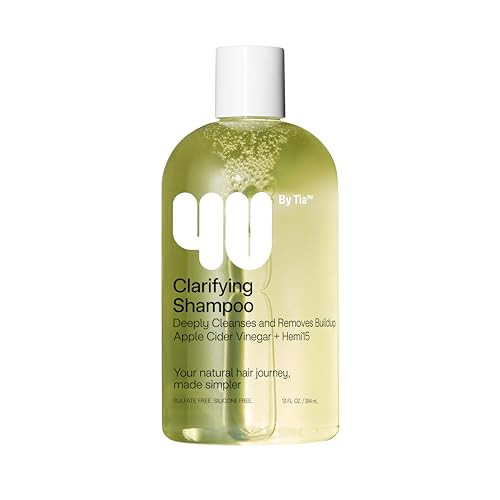 4U by Tia Clarifying Shampoo for Curly, Coily, Kinky Hair - Apple Cider Vinegar Shampoo for Clean, Refreshed Hair without stripping - Sulfate-Free & Paraben-Free Formula to remove build-up - 13 fl. oz | Amazon (US)