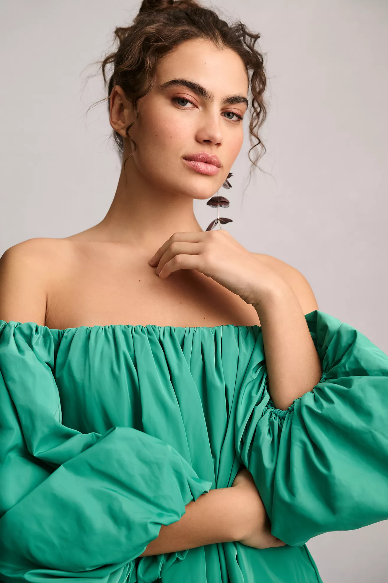 Mare Mare Puff-Sleeve Off-The-Shoulder Mini Dress | Anthropologie (US)