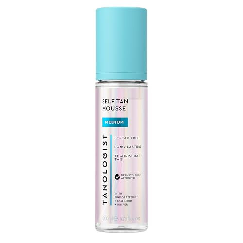 Tanologist Medium Self Tan Mousse, Self-Tanning Mousse, Streak-Free, Natural Glow, No Fake Tan Smell Or Orange Tone, Long Lasting, Clean Ingredients, Vegan, 6.76 fl. oz/200 ml Bottle | Amazon (US)