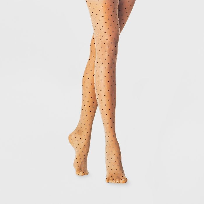 Women's Sheer Polka Dot Tights - A New Day™ Nude | Target