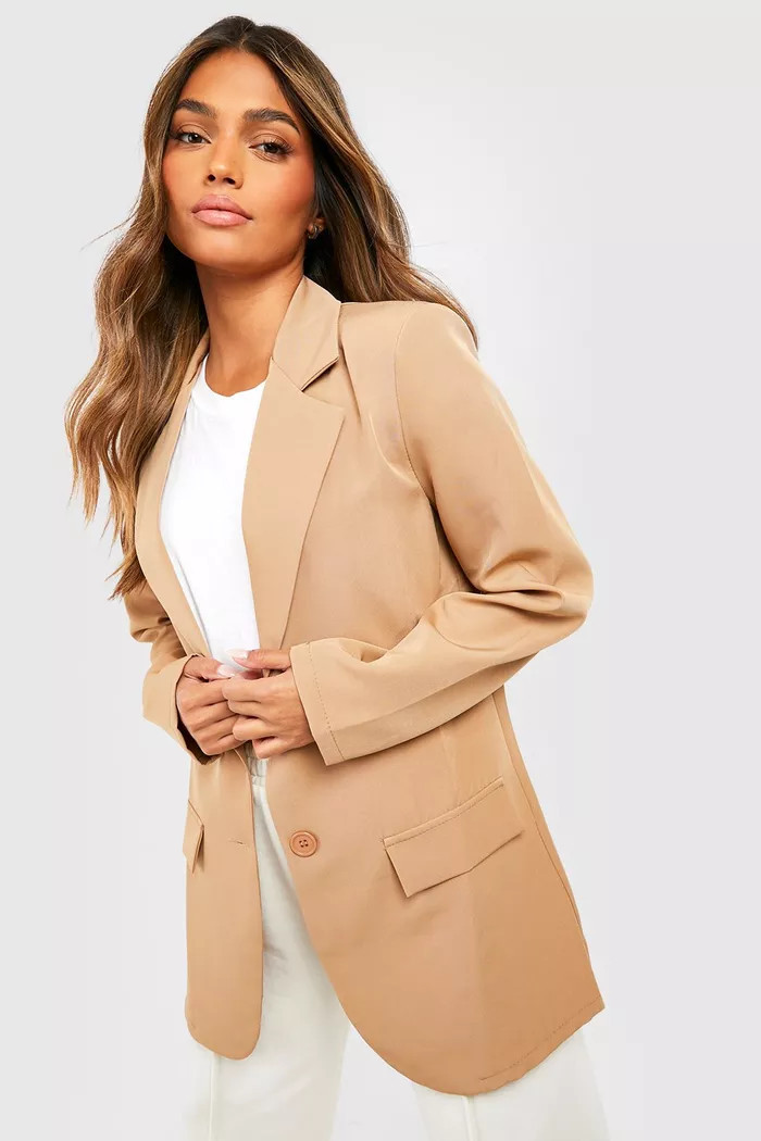 Basic Woven Single Breasted Fitted Blazer | boohoo (US & Canada)