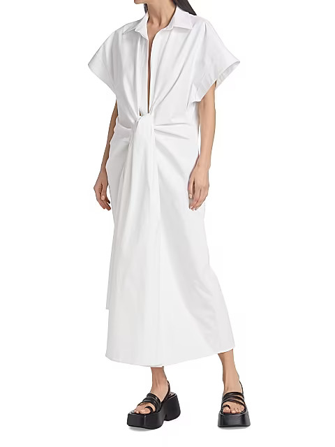 Piece of White Nya Knot-Front Maxi Dress | Saks Fifth Avenue