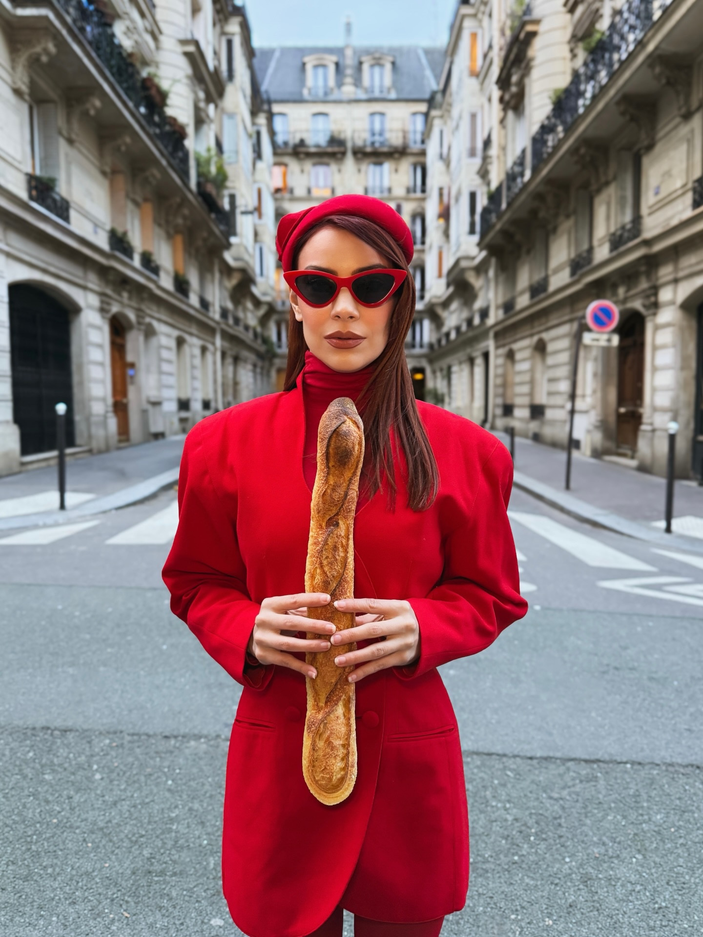 just a girl and her baguette 🥖 nothing beats a monochromatic red outfit to stand out ❤️ perfect for Valentine’s Day. Linked red blazer dresses, red opaque tights and vintage red hats of a range of prices for your convenience 😘 

#LTKootd #LTKPetite #LTKValentine