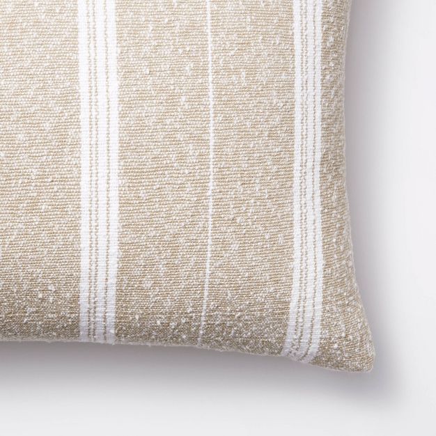 Oversized Oblong Boucle Woven Stripe Decorative Throw Pillow Khaki - Threshold™ designed with S... | Target