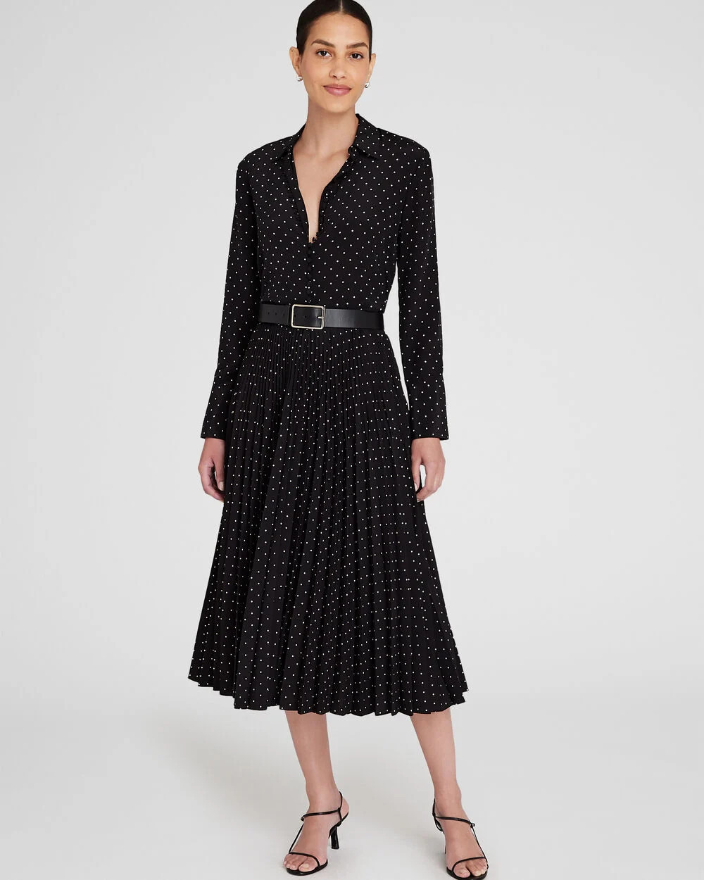 Polka Dot Pleated Midi Skirt | Club Monaco (CA)