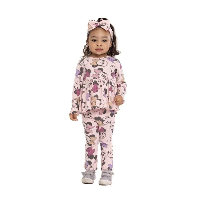 Disney Minnie Mouse Baby Girls Top, Pants and Headband, 3-Piece Set, Sizes 0/3-24 Months | Walmart (US)