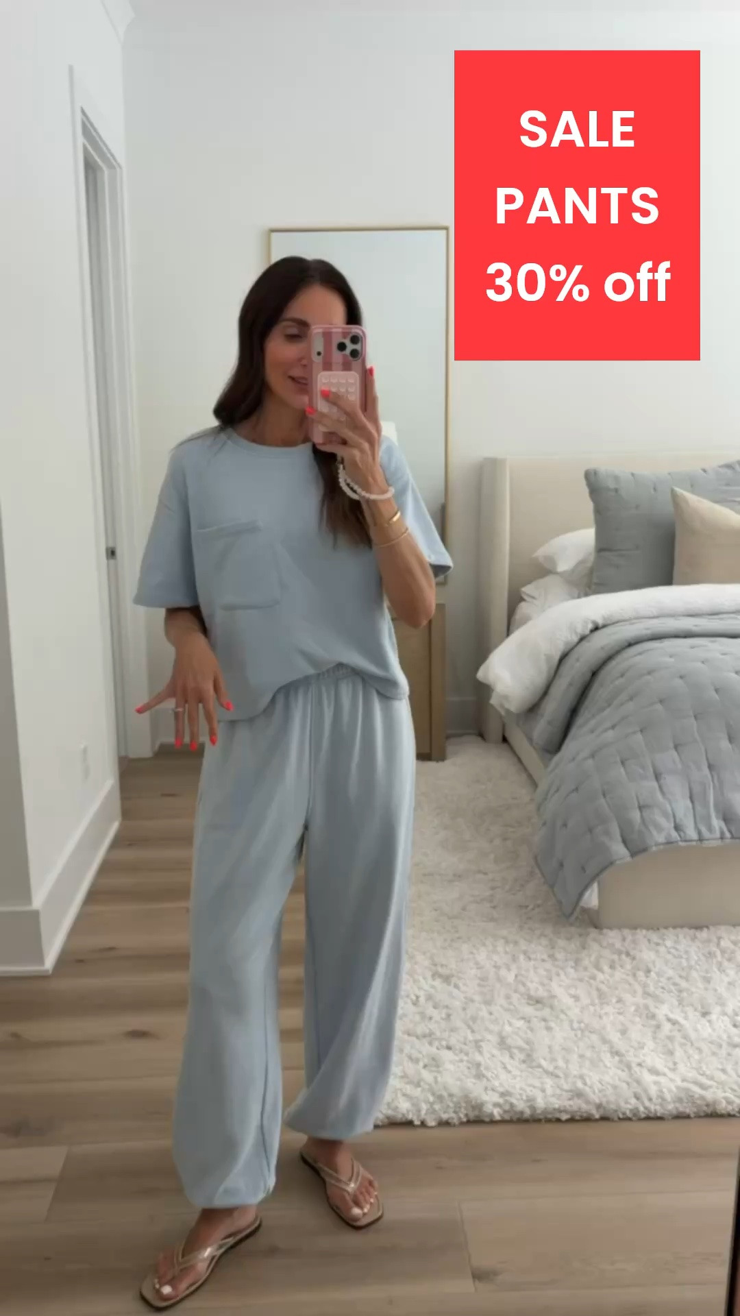 TARGET PANTS 30% off.A soft matching lounge set is perfect for relaxing at home, travel days, and everyday comfort. I'm wearing size S in both.