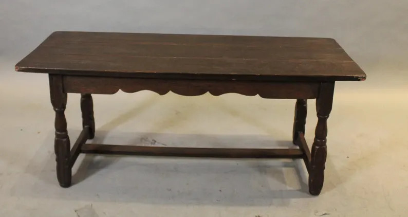 17248. 1920's Spanish Revival Tudor Rustic Bench With Scalloped Details 42" Long - Etsy | Etsy (US)