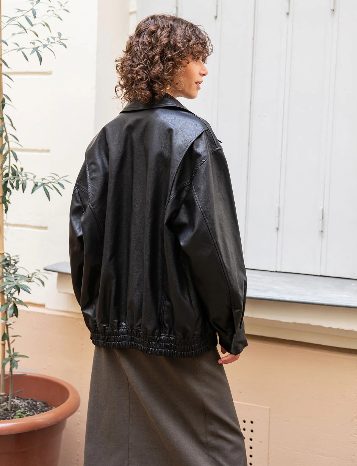 Nash Oversized Leather Bomber Jacket-BESTSELLER | Pixie Market