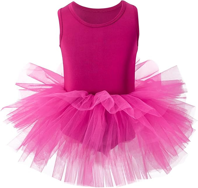 Girls' Camisole Dance Tutu Leotard with Fluffy 4-Layers Ballet Dress for Ballerina (18 Months - 7... | Amazon (US)