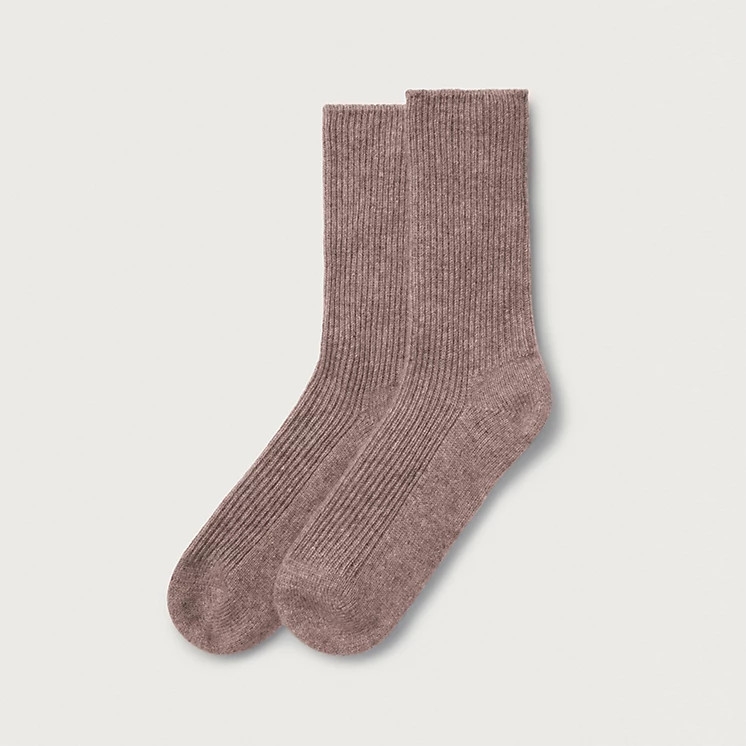 The White Company Cashmere Bed Socks, Mushroom, Size: One Size | The White Company UK & ROW