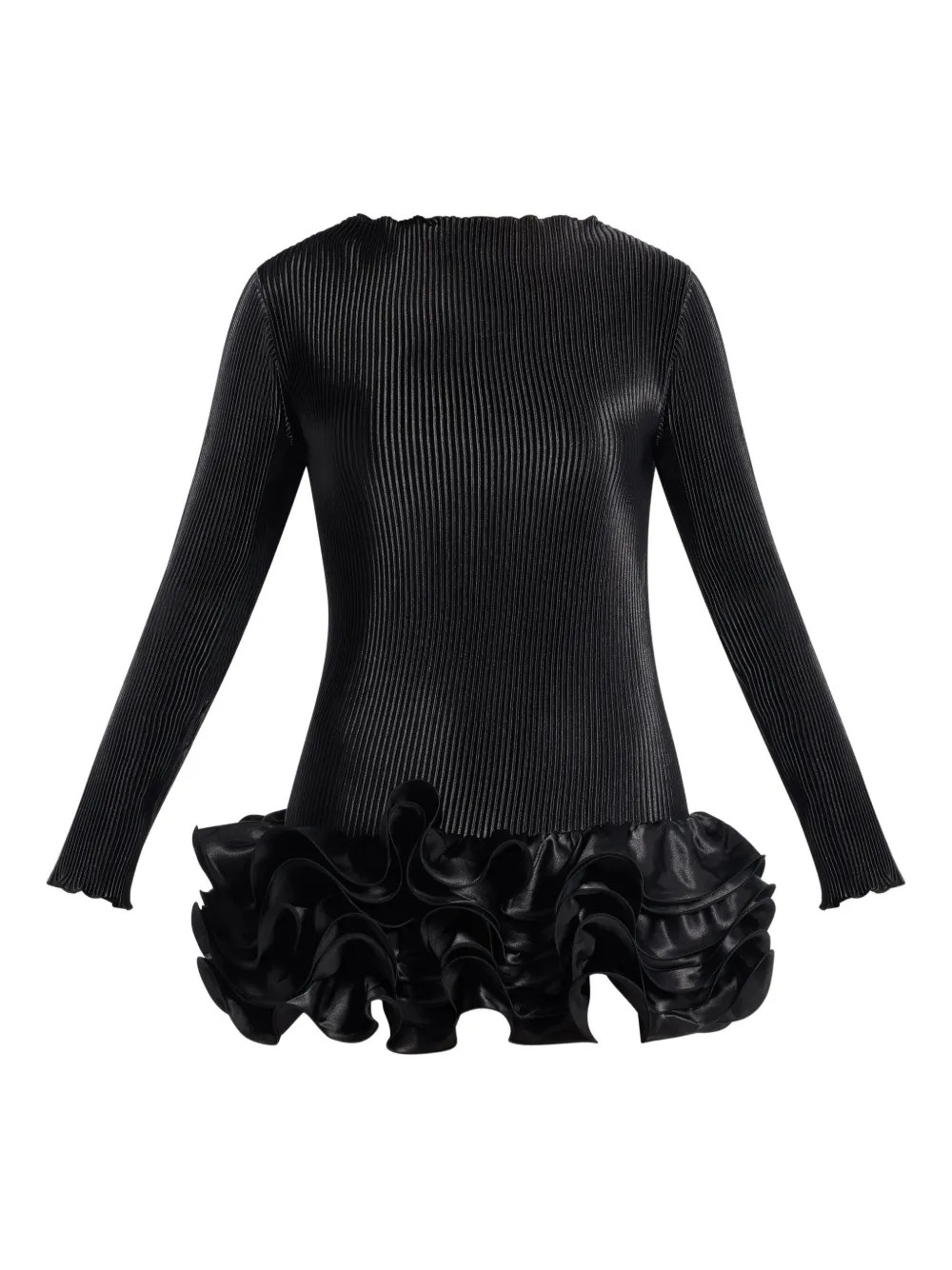L'IDÉE Park Avenue Ruffled Mini Dress | Black | FARFETCH AE | Farfetch Global