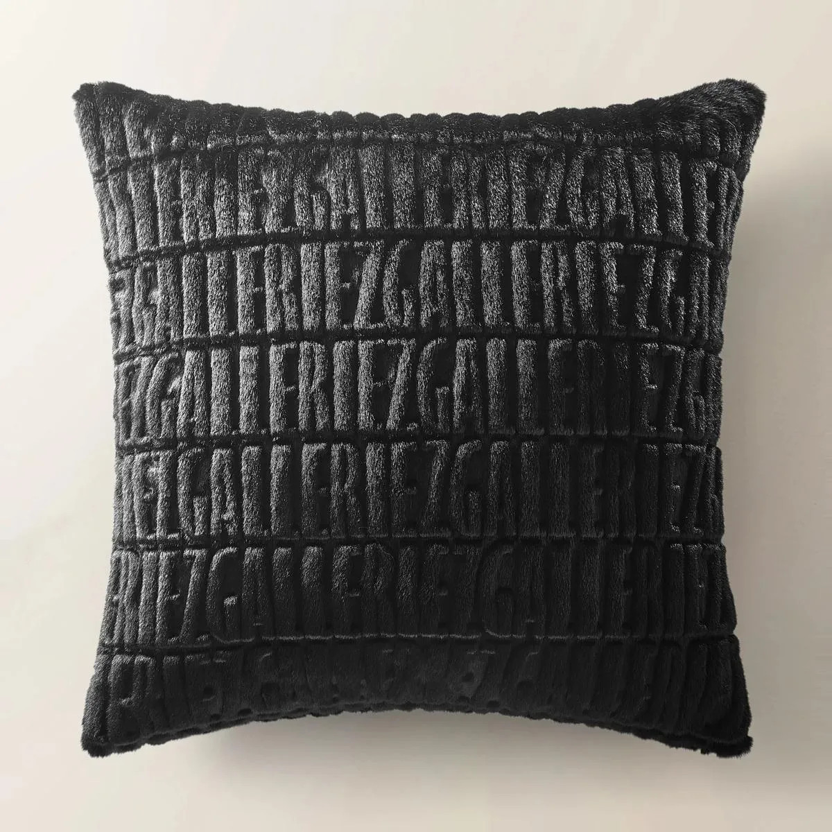 Z Carved Faux Fur Pillow 22“- Black | Z Gallerie