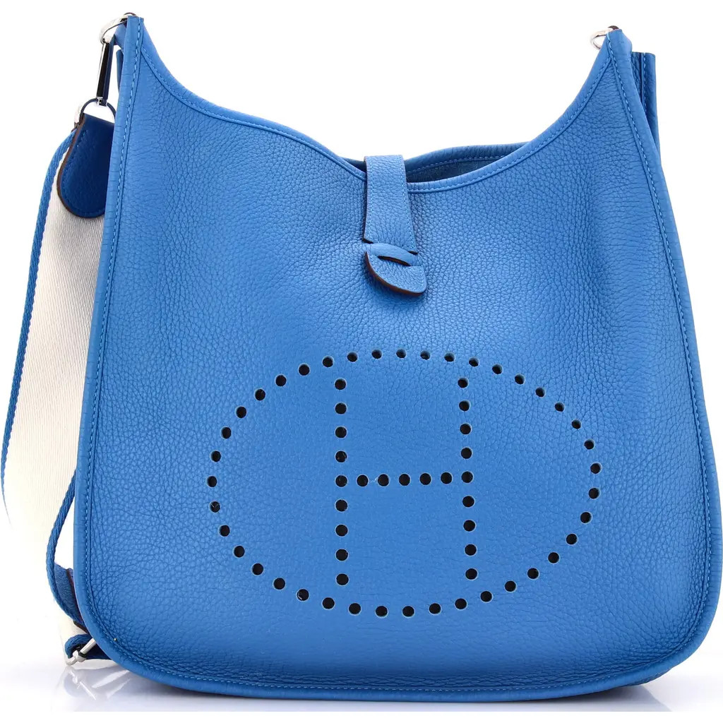 Pre-Owned Hermes Evelyne Bag Gen III Clemence GM in Blue at Nordstrom, Size Medium | Nordstrom