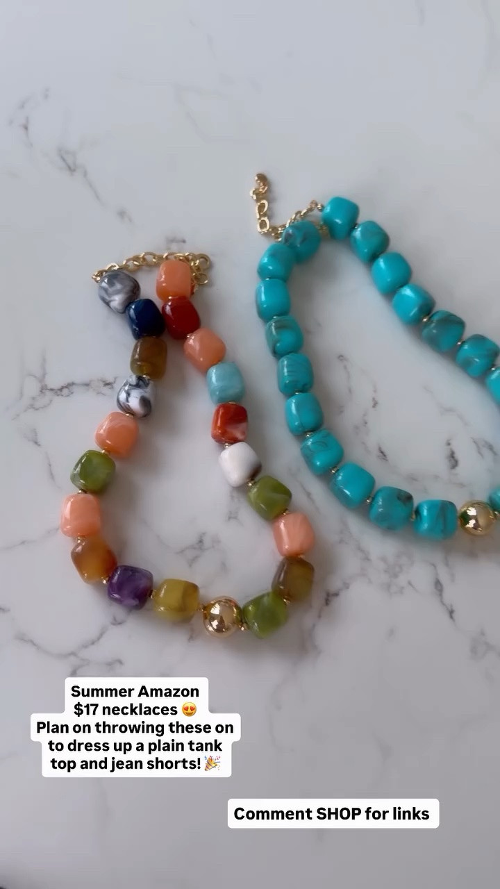 Summer Amazon 
$17 necklaces 😍
Plan on throwing these on to dress up a plain tank top and jean shorts! 🎉 Comment SHOP for links