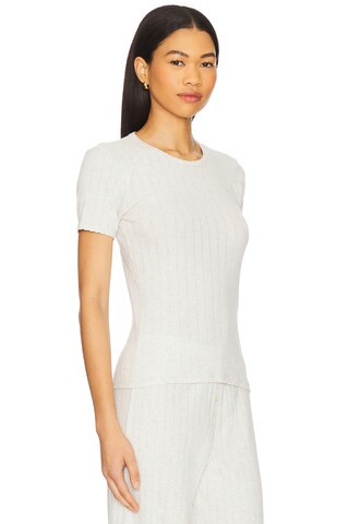 LESET Slim Fit Tee in Cloud Melange from Revolve.com | Revolve Clothing (Global)