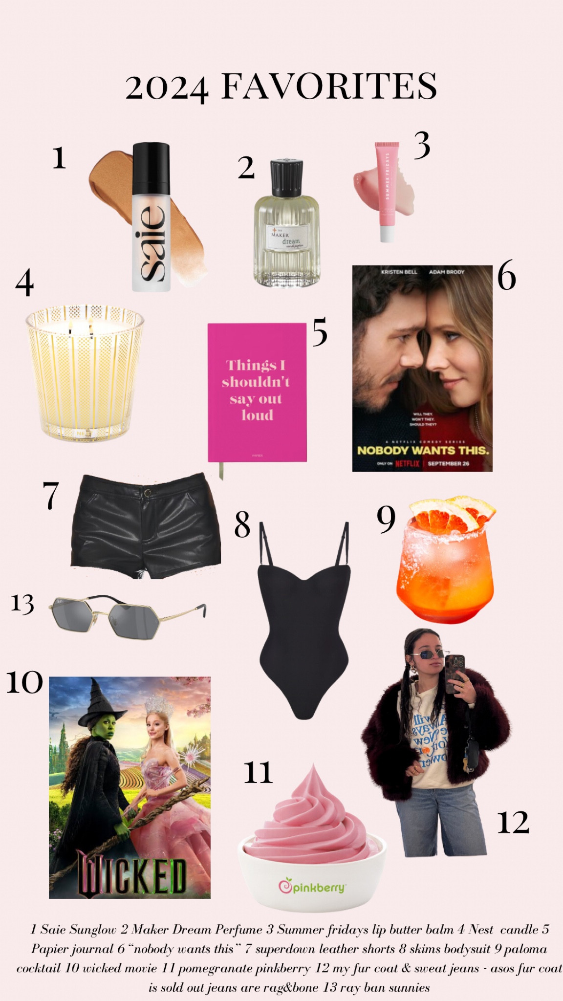 my 2024 faves recap! all linked below … except for the froyo 

#LTKHoliday #LTKBeauty #LTKStyleTip