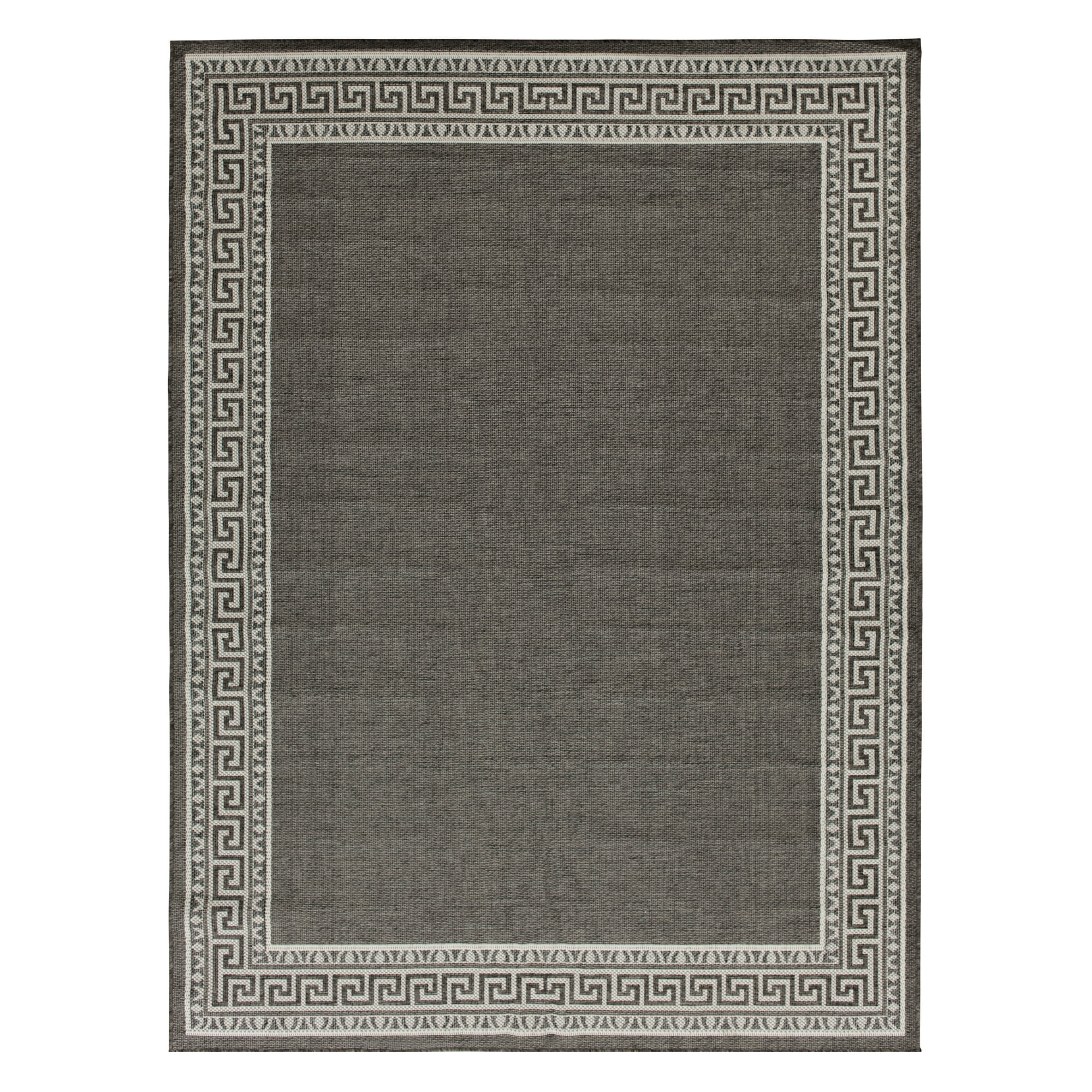 Mainstays 7'x10' Neutral Border Indoor Outdoor Area Rug | Walmart (US)