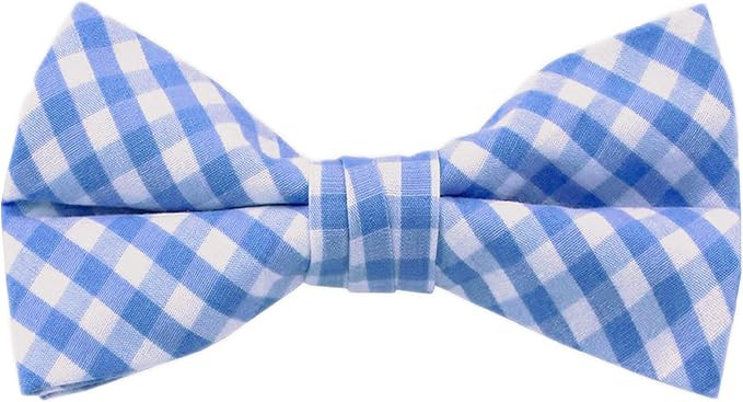 Jacob Alexander Men's Gingham Checkered Pattern Pre-Tied Clip-On Bow Tie | Amazon (US)