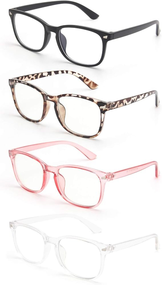 Gaoye 4-Pack Blue Light Glasses, Anti UV Ray/Glare Lens Fashion Fake Frames Computer Gaming Glass... | Amazon (US)
