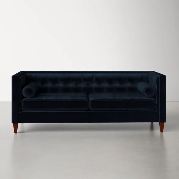 Latisha 84'' Velvet Tuxedo Arm Sofa with Reversible Cushions | Wayfair North America