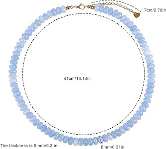 Mikovivi Natural Stone Blue Bead Necklace for Women | Amazon (UK)