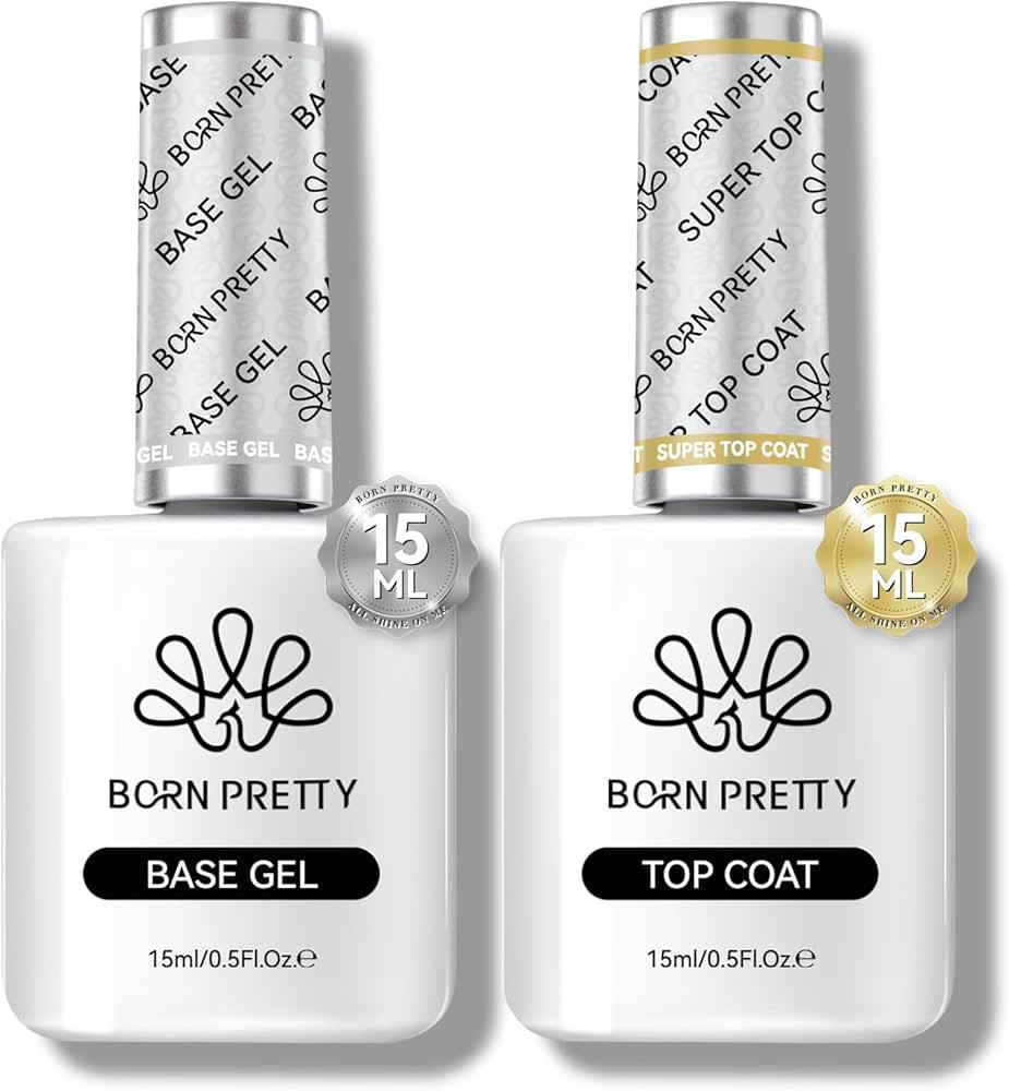 Born Pretty Gel Top Coat,15ml Gloss Base and Top Coat Set, No Wipe Super Top Gel Not Chip or Peel... | Amazon (US)
