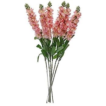 Lily Garden Set of 6 Stems 32" Artificial Antirrhinum Snapdragon Silk Flowers (Baby Pink) | Amazon (US)