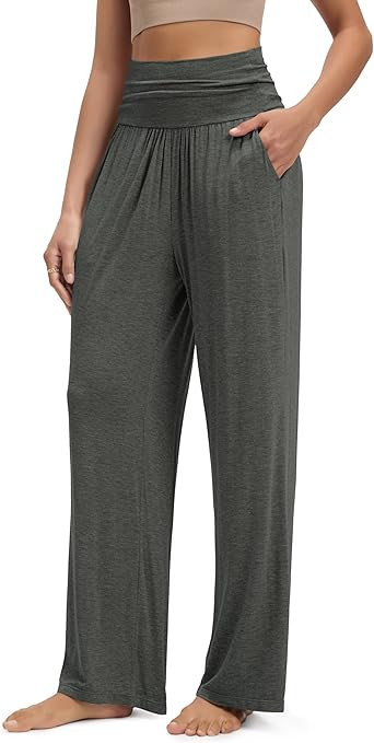 ODODOS Women's Wide Leg Palazzo Lounge Pants with Pockets Light Weight Loose Comfy Casual Pajama ... | Amazon (US)