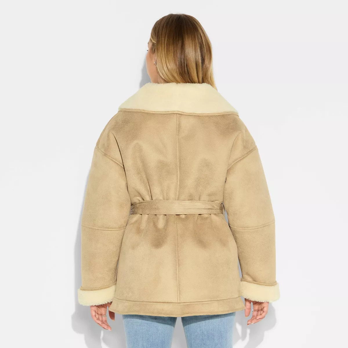 Women's Shawl Collar Shearling Coat - Wild Fable™ | Target