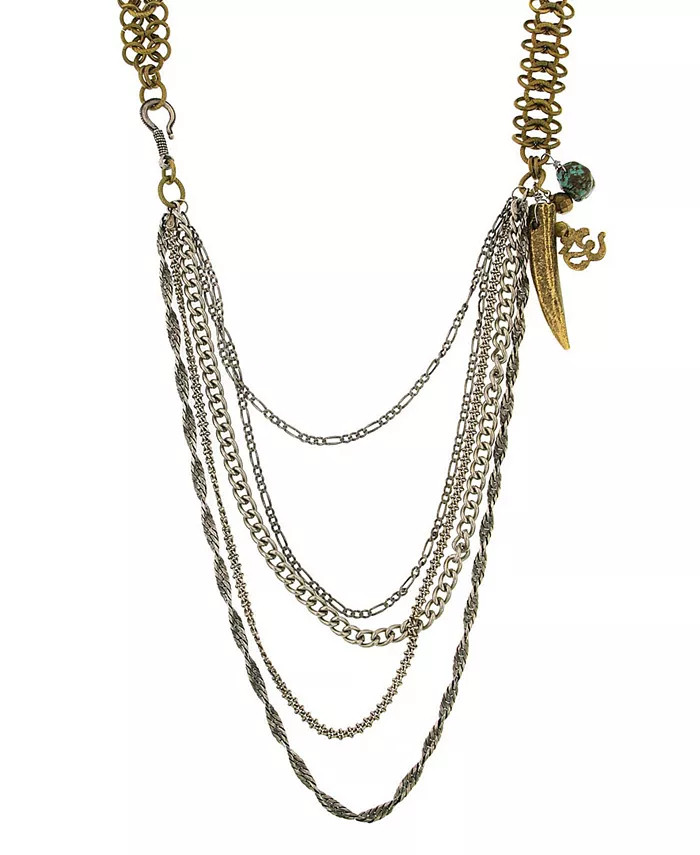 by 1928 Mixed Metal Multi Swag Layer Charm Necklace | Macy's