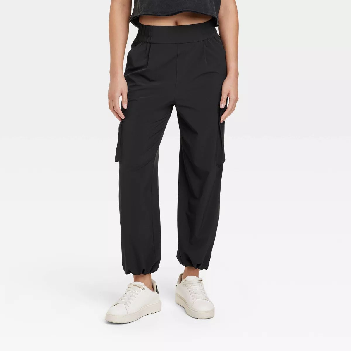 Women's Cinch Hem Woven Cargo Pants - JoyLab™ Black XL | Target