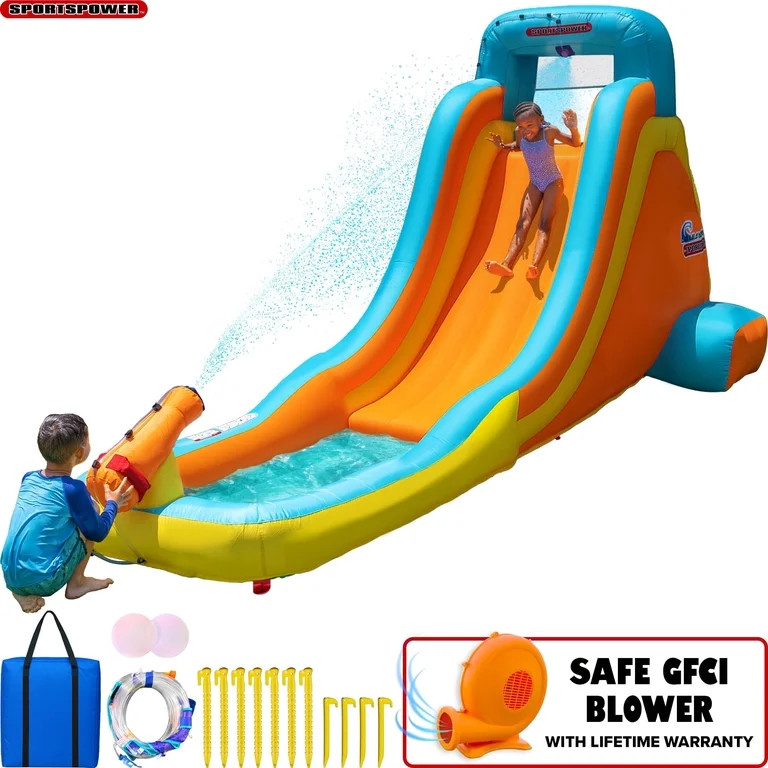 Sportspower My 1st Inflatable Water Slide, Outdoor Inflatable Waterpark with Splash Pool & Water ... | Walmart (US)