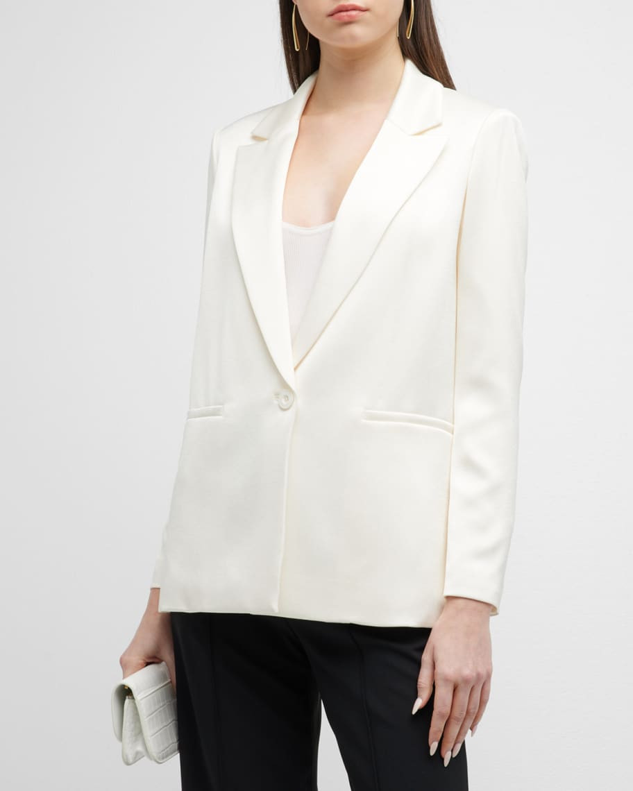 Alice + Olivia Denny Satin Boyfriend Blazer | Neiman Marcus